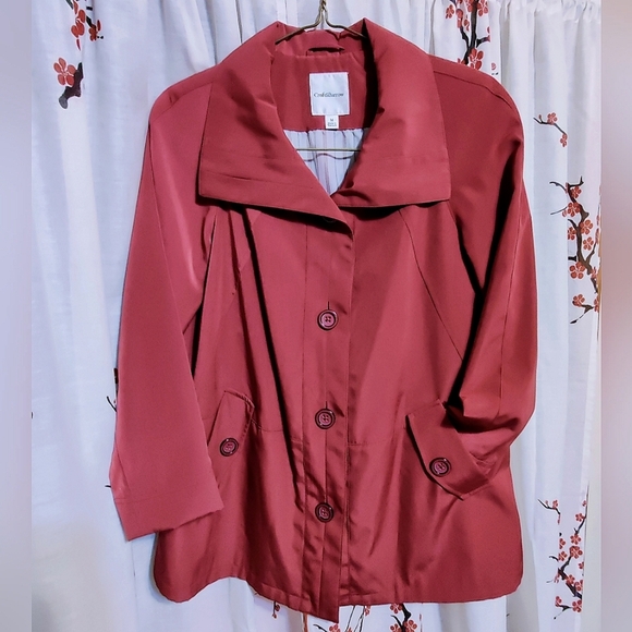 5/$50 EUC Croft & Barrow Women's Jacket/Short Trench Pink Rust Sz. M - Picture 5 of 6